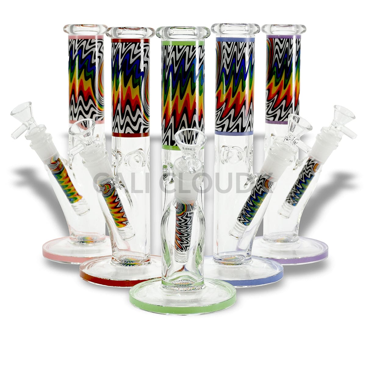 10 Inch Zigzag Color Straight Waterpipe Assorted Colors