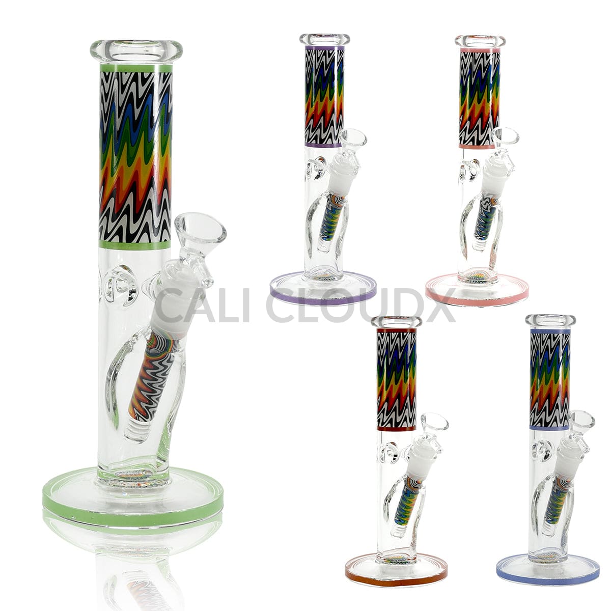 10 Inch Zigzag Color Straight Waterpipe Assorted Colors