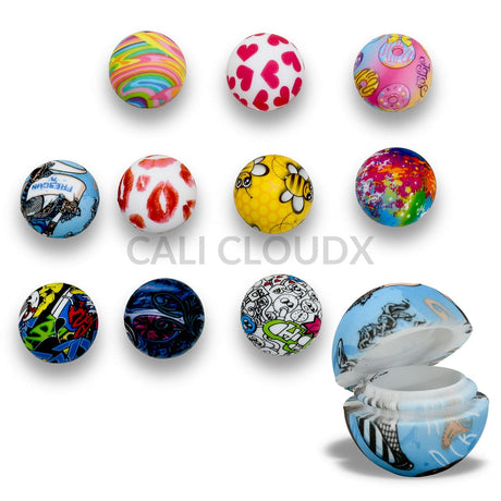 10 ML Silicone Round Container Printed - 40 Count