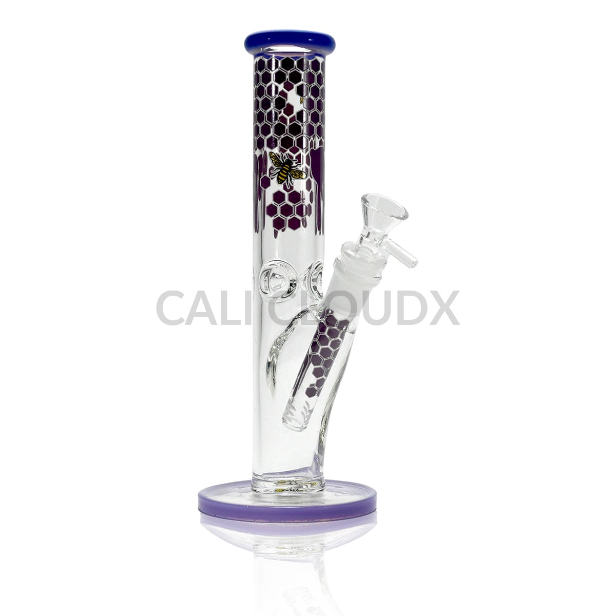 10’’ Straight Tube Water Pipe with Honeycomb Bee Design Assorted Colors