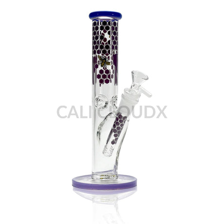10’’ Straight Tube Water Pipe with Honeycomb Bee Design Assorted Colors