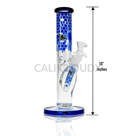 10’’ Straight Tube Water Pipe with Honeycomb Bee Design Assorted Colors