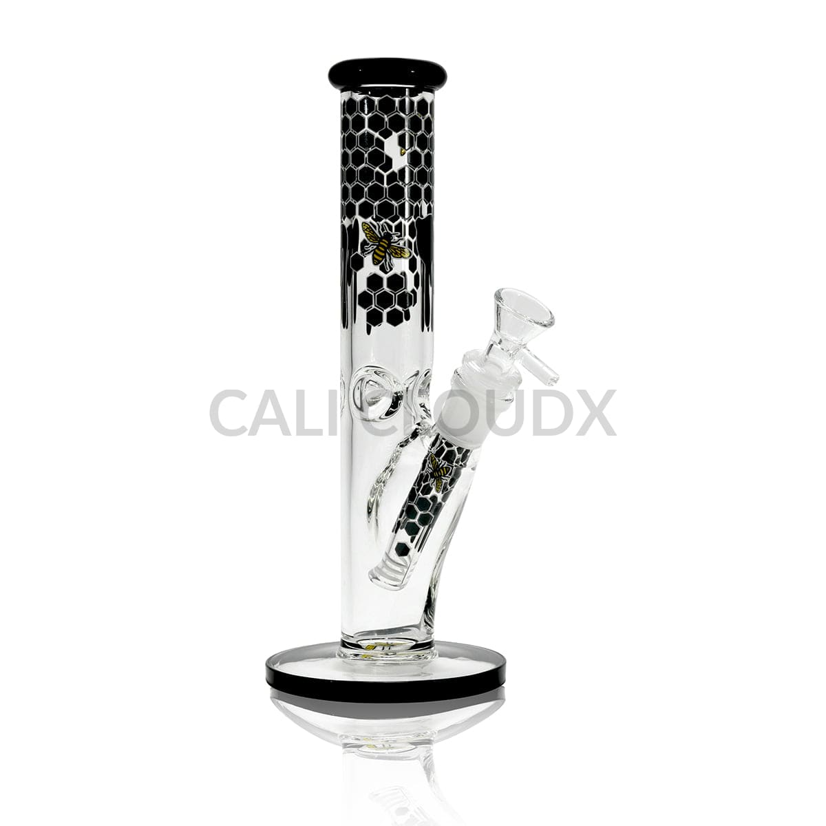10’’ Straight Tube Water Pipe with Honeycomb Bee Design Assorted Colors
