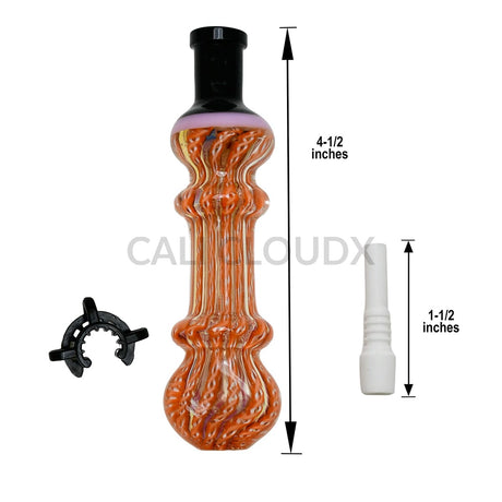 10mm Ribbed Glass Hnoney Straw