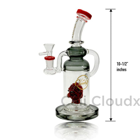 11’ Monster Skull Recycle Water Pipe Red Glass Waterpipe