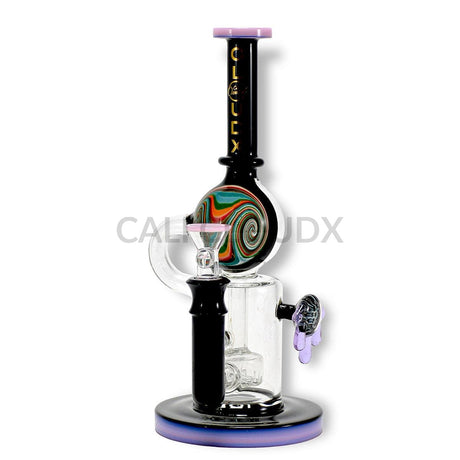 12 Black Tube With Color Globe Water Pipe By Cali Cloudx