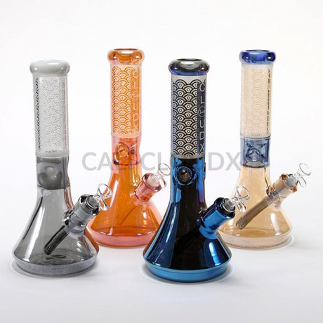 12" Electroplated Design 9mm Thick Beaker Water Pipe (Only Blue Available) - Cali Cloudx Inc
