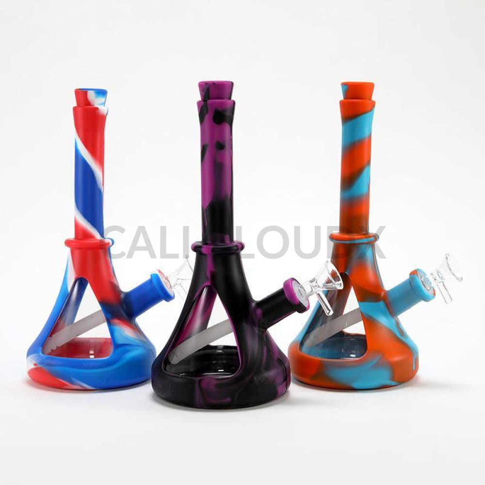 12" Silicone & Glass Beaker - Cali Cloudx Inc