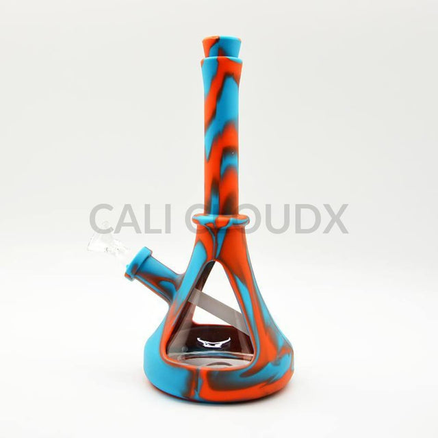 12" Silicone & Glass Beaker - Cali Cloudx Inc
