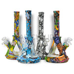 12 Silicone & Glass Beaker- Printed Waterpipe