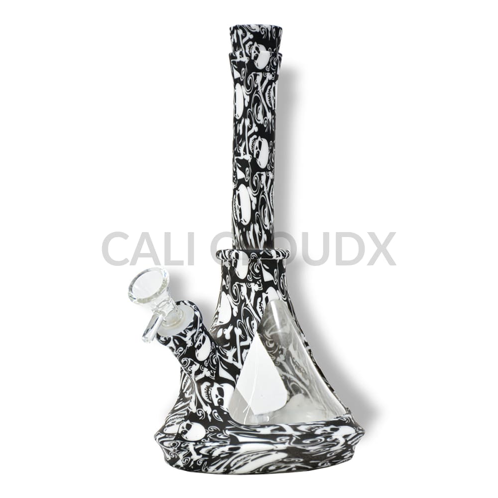 12 Silicone & Glass Beaker- Printed Waterpipe