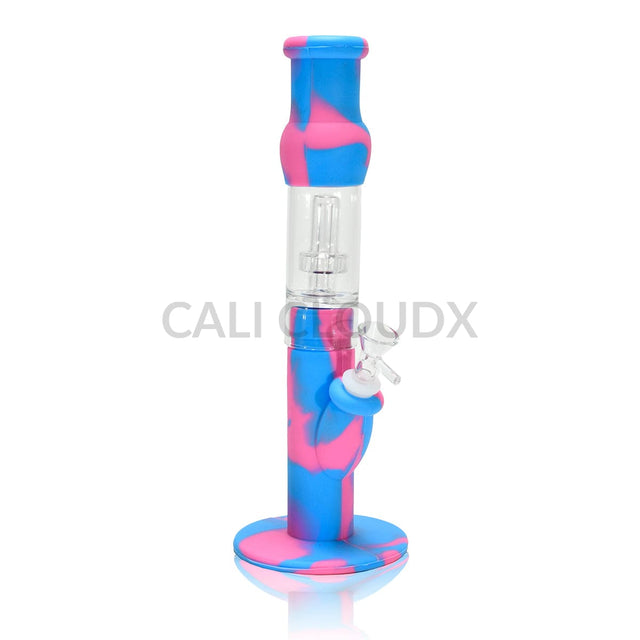 13’’ Silicone & Glass Hybrid Straight Waterpipe with Tree Perc Assorted Colors