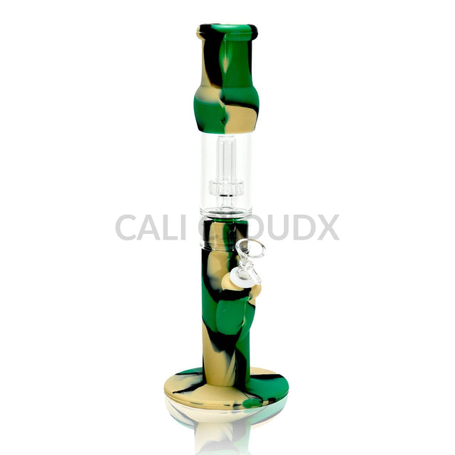 13’’ Silicone & Glass Hybrid Straight Waterpipe with Tree Perc Assorted Colors