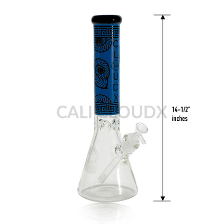 14’ 7Mm Thick Color Art Engraved Water Pipe By Cali Cloudx