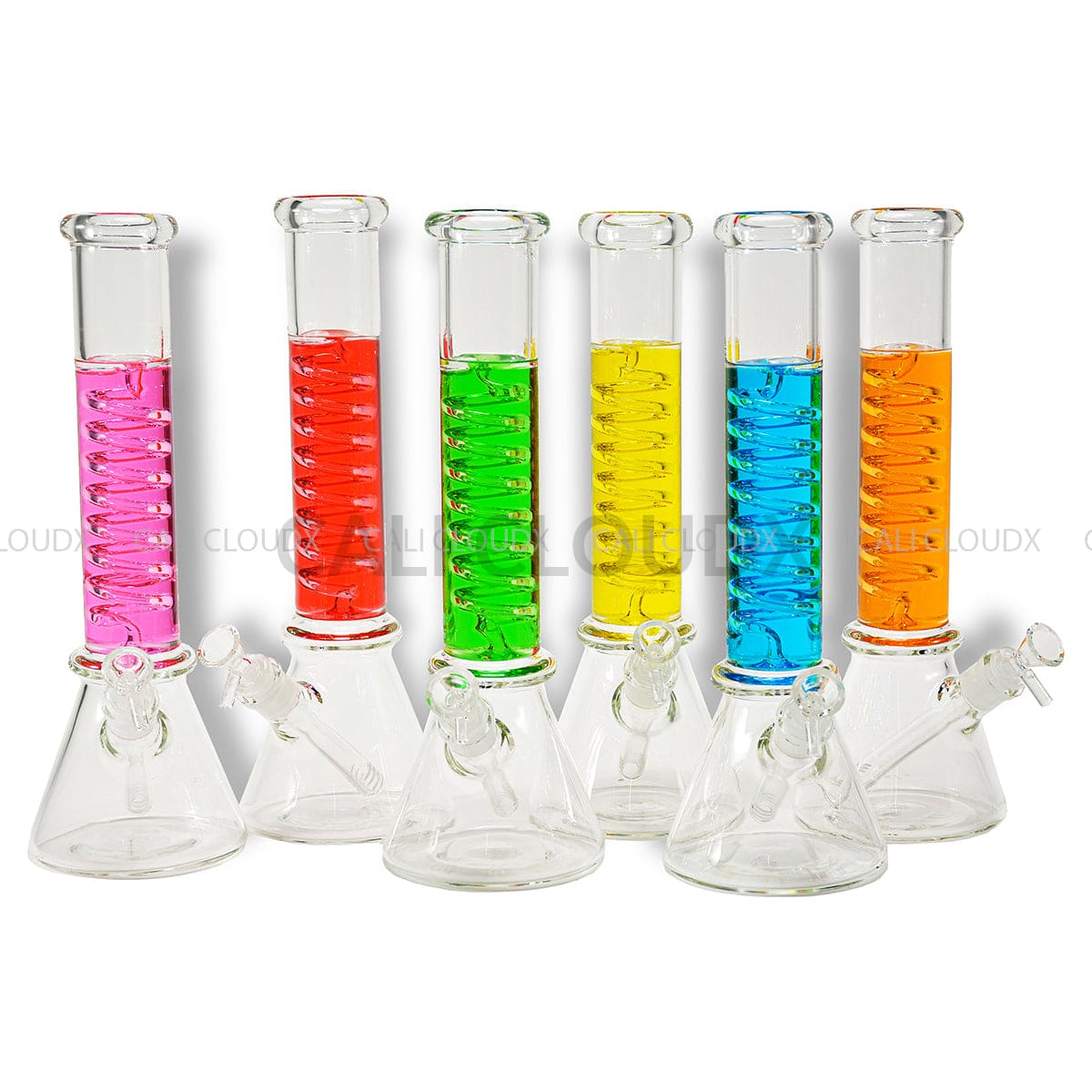 14 Freezable Liquid Coil Beakerwater-Pipe Glass Waterpipe