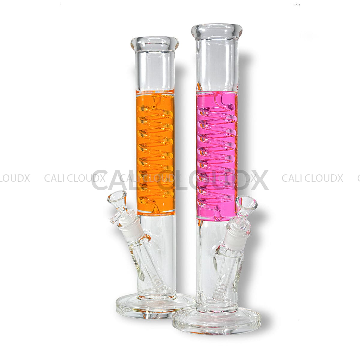 14 Freezable Liquid Coil Straight Water-Pipe Glass Waterpipe