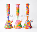 14” Silicone Bee Tree Perc. Water pipe- Printed - Cali Cloudx Inc