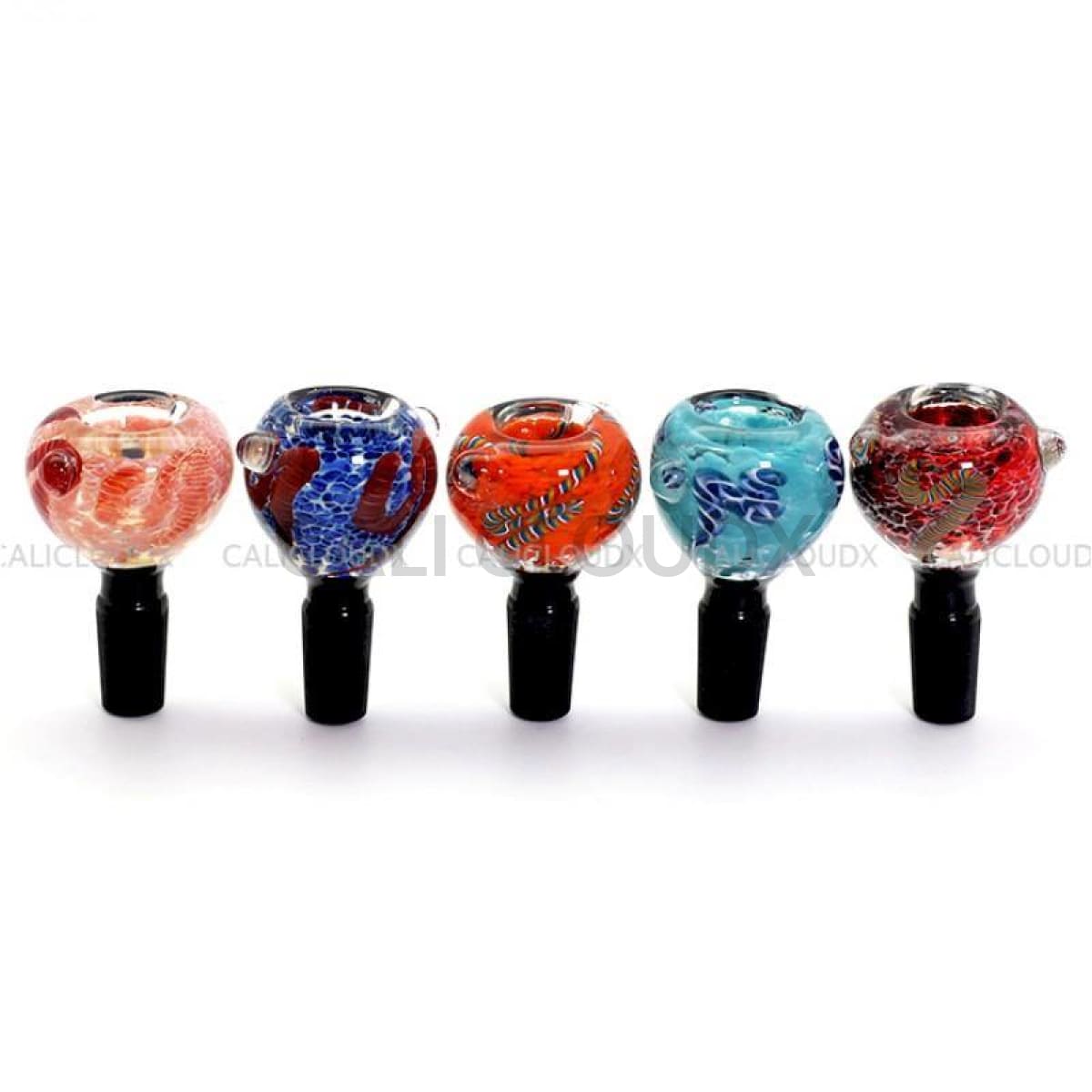 14mm Frit Color Art Black Joint Bowl - Cali Cloudx Inc
