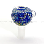 Frit Color Art Clear Joint Bowl - 14mm - Cali Cloudx Inc
