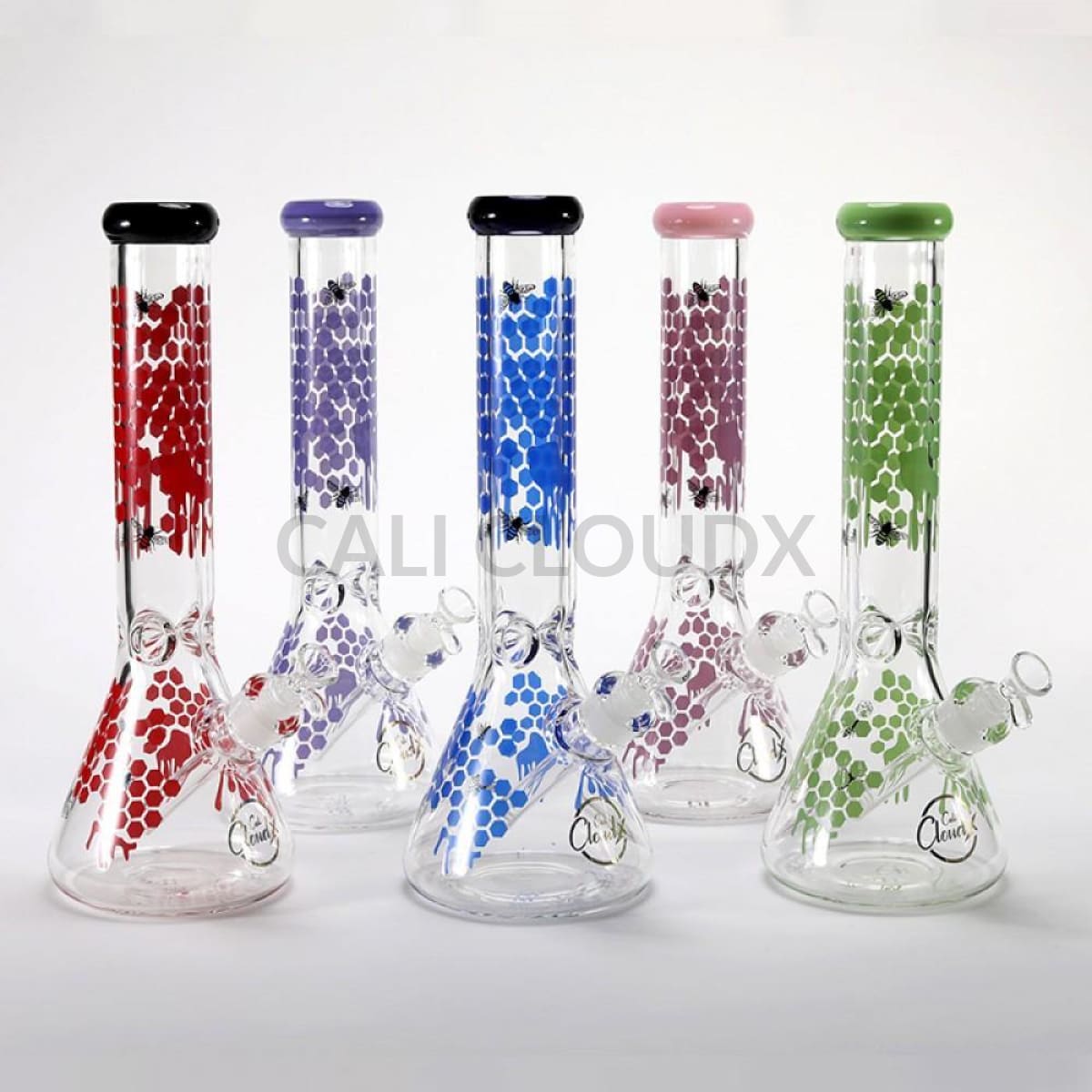 15" Color Honeycomb Art Design 7mm Thick Beaker - Cali Cloudx Inc