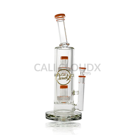 16’ Double Tree Percolator Water Pipe By Cali Cloudx Orange