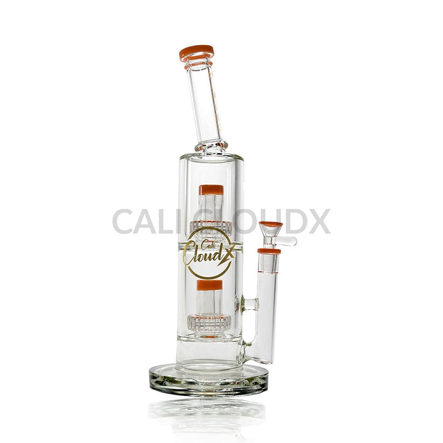 16’ Double Tree Percolator Water Pipe By Cali Cloudx Orange