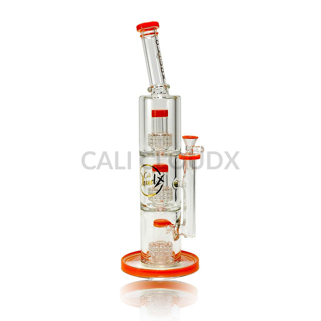 16’ Triple Percolator Shower - Head 9Mm Thick Water Pipe By Cali Cloudx Orange