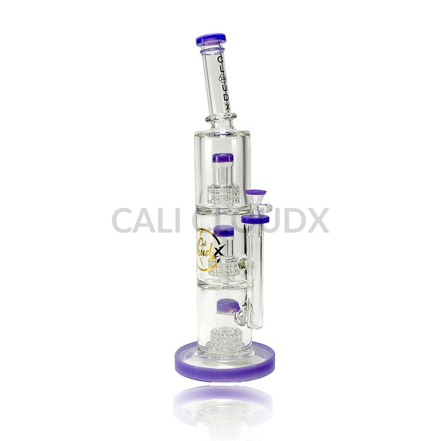 16’ Triple Percolator Shower - Head 9Mm Thick Water Pipe By Cali Cloudx Purple