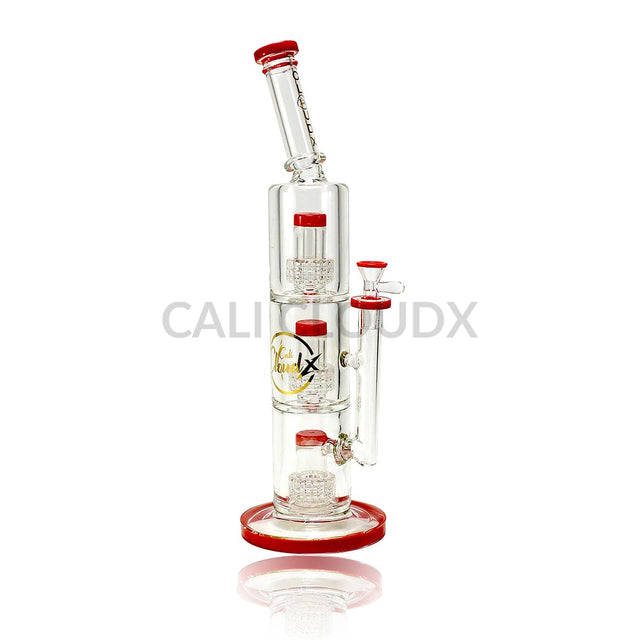 16’ Triple Percolator Shower - Head 9Mm Thick Water Pipe By Cali Cloudx Red