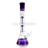 18’’ Double Perc Beaker Water Pipe with Colored Accents