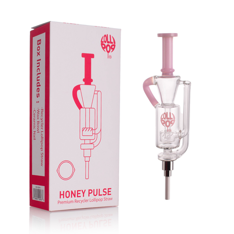 LOLLIPOP Recycler Glass Nectar Collector – Premium Honey Straw with Built-In Water Recycler for Ultra-Smooth Dabs