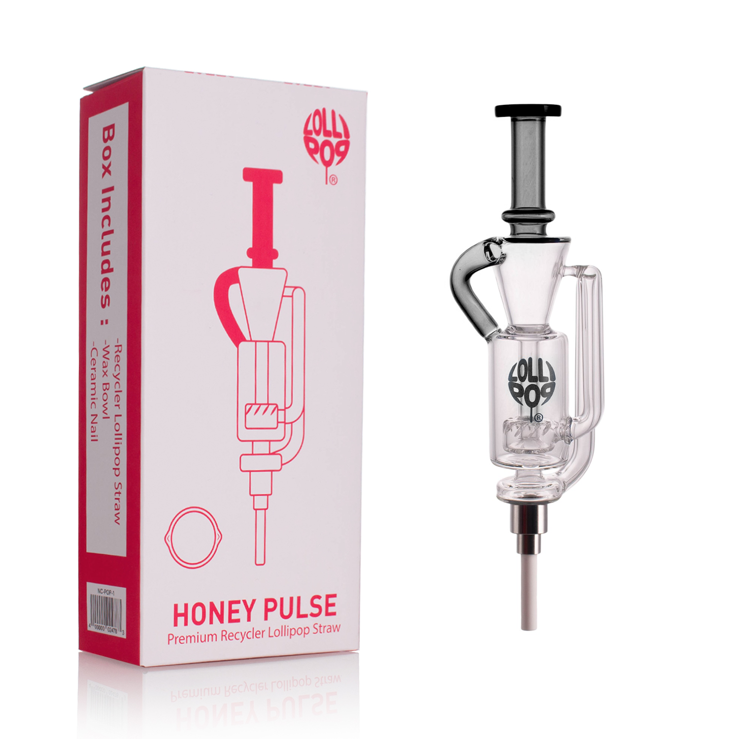 LOLLIPOP Recycler Glass Premium Dab Straw Kit