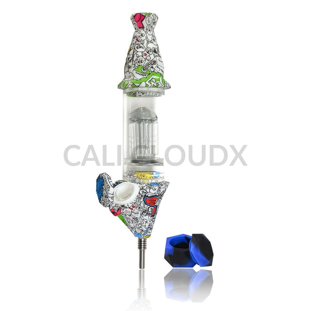 2 In 1 Silicone Tree Nectar Collector And Bubbler - Printed