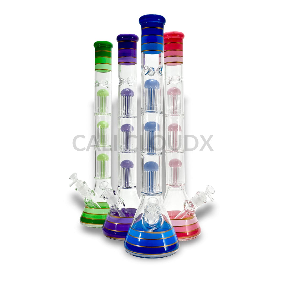 21’’ Triple Tree Perc Beaker Water Pipe Assorted Colors