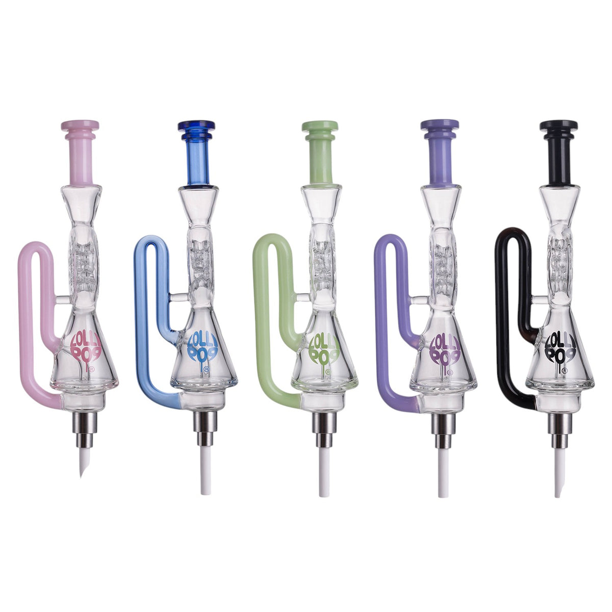 LOLLIPOP Honeycomb Perc Dab Straw Kit  – Advanced Dab Straw with Side Arm & Interchangeable Tips