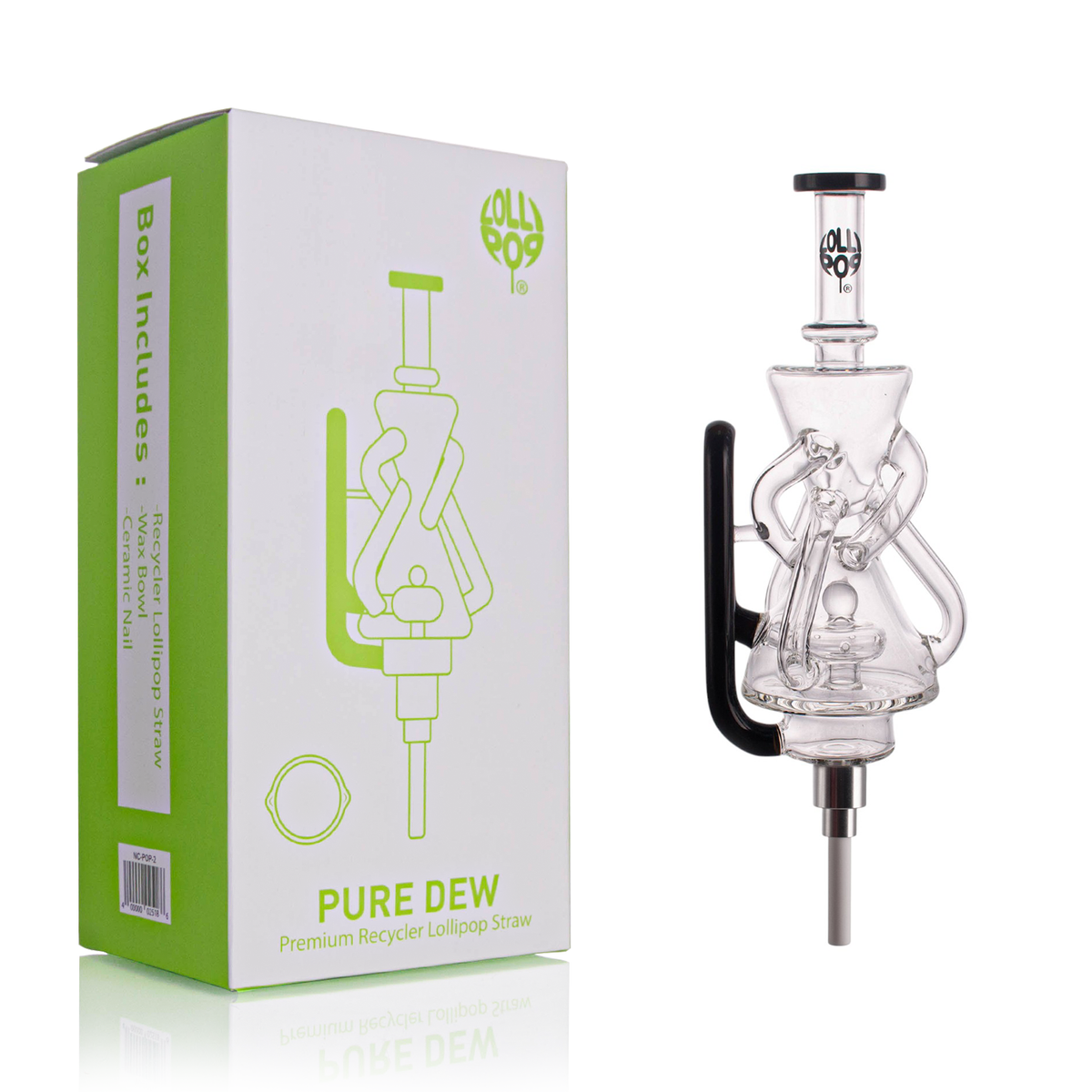 LOLLIPOP Full Recycler Glass Nectar Collector – High-Flow Honey Straw with Recycler for Ultra-Smooth Dabs