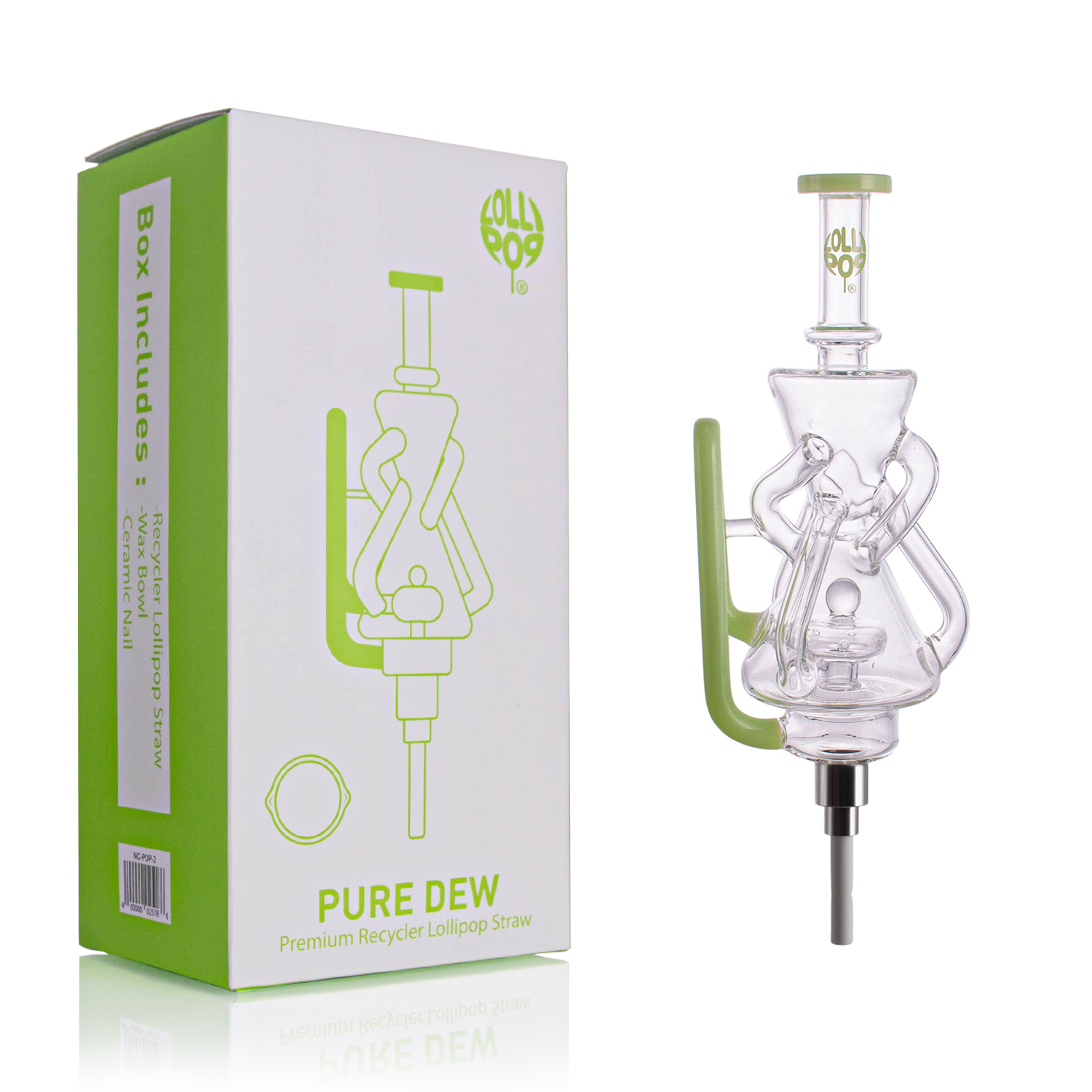 LOLLIPOP Full Recycler Glass Nectar Collector – High-Flow Honey Straw with Recycler for Ultra-Smooth Dabs