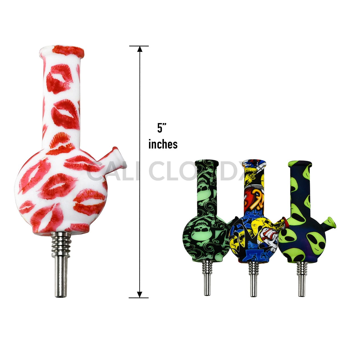 4.5’’ Silicone Bong Honey Straw Printed-Count Of 6