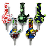 4.5’’ Silicone Bong Honey Straw Printed-Count Of 6