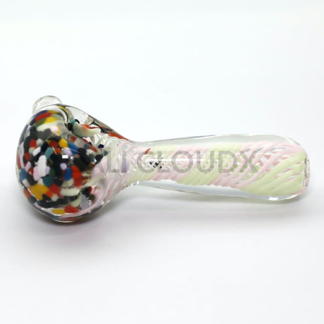 4.5 Uniques Frit Head And Spiral Body Hand Pipe