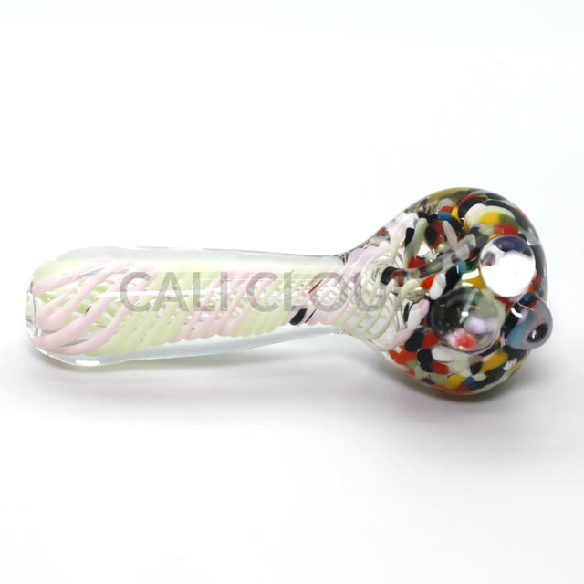 4.5 Uniques Frit Head And Spiral Body Hand Pipe