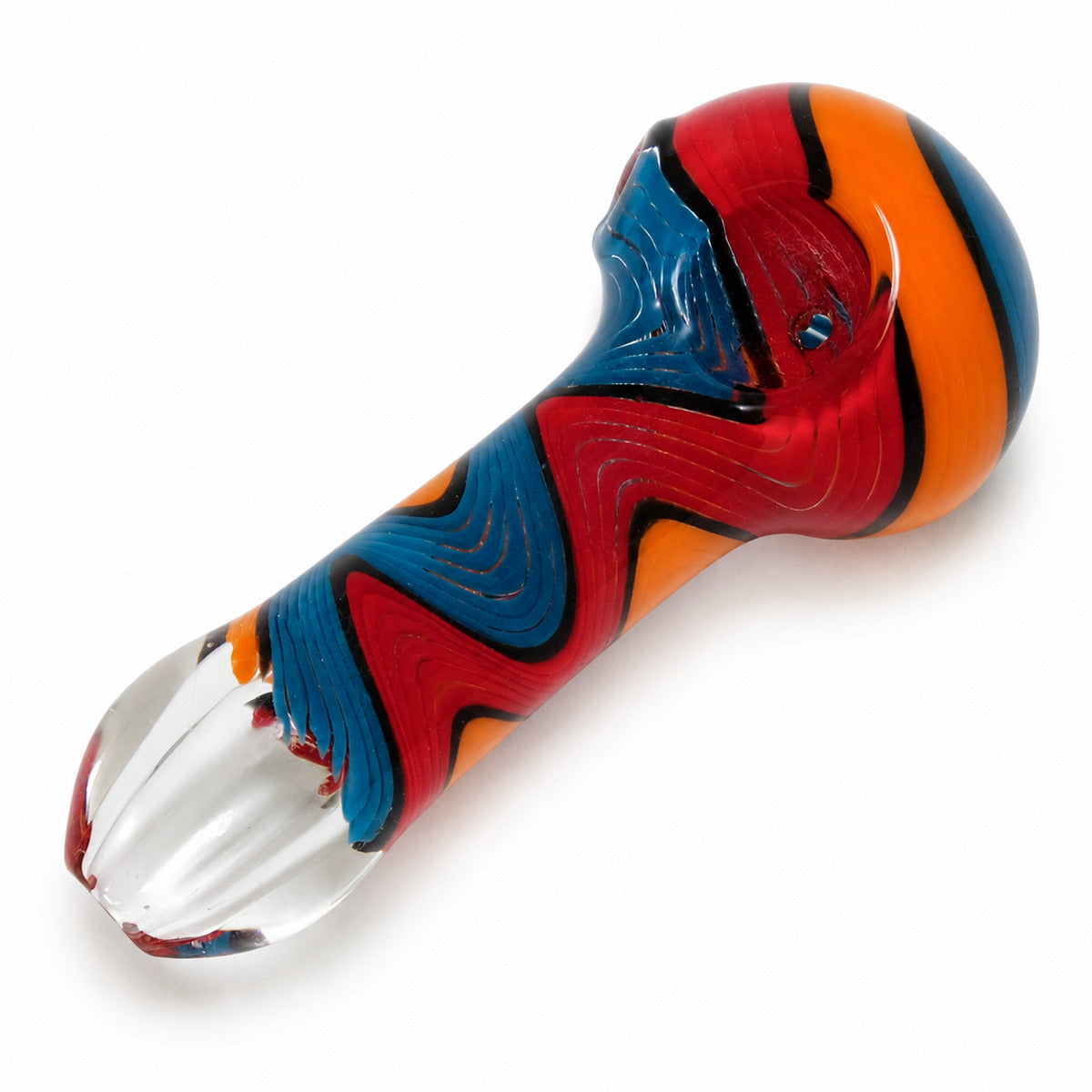 4" Assorted Color Swirl Design Hand Pipe