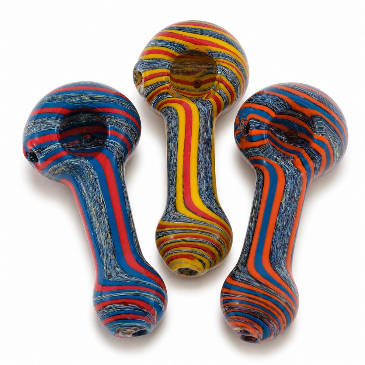 4" Frit Color Swirl  Hand Pipe