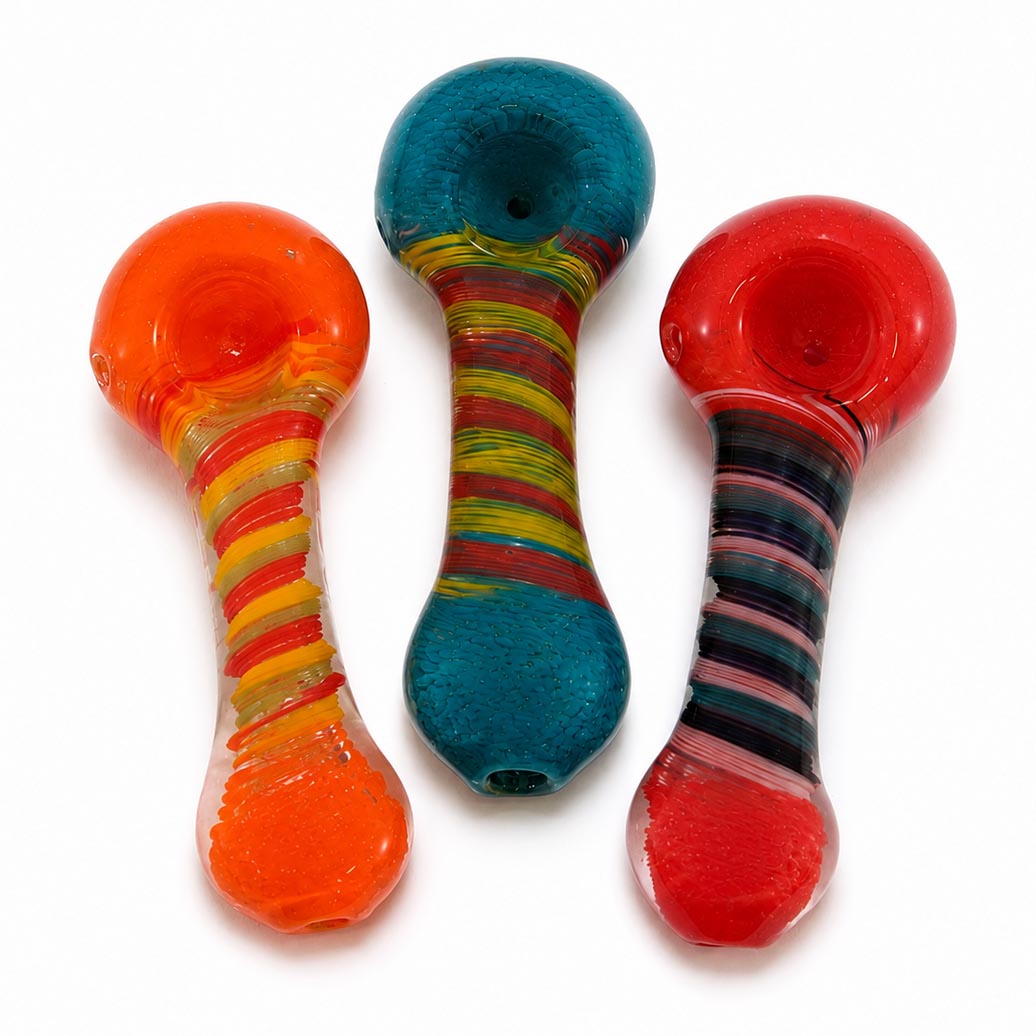 4" Frit Color Flat Bottom Hand Pipe
