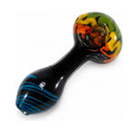 4" Three Color Head Stripe Bottom Hand Pipe