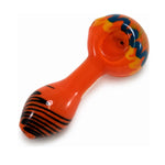 4" Three Color Head Stripe Bottom Hand Pipe