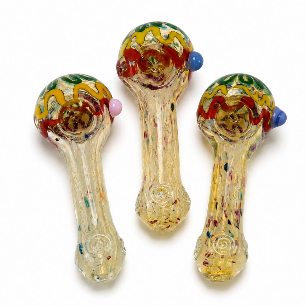 4" Frit Gold Fumed Hand Pipe