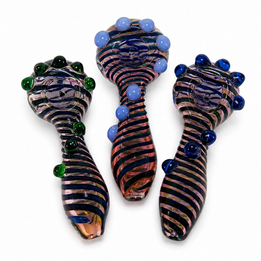 4" Gold Fumed Colored Multi-Nubs Hand Pipe