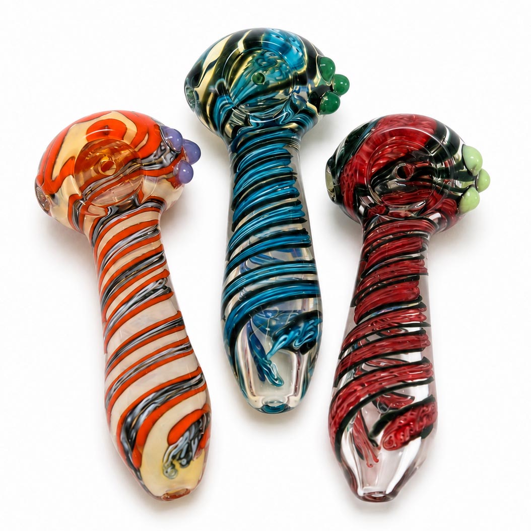 4" Fumed Spiral Body Design Hand Pipe