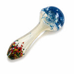 4" Cleared Body Multi Color Frit Bottom Hand Pipe